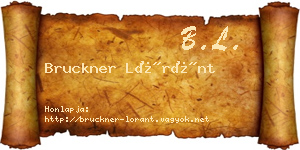 Bruckner Lóránt névjegykártya